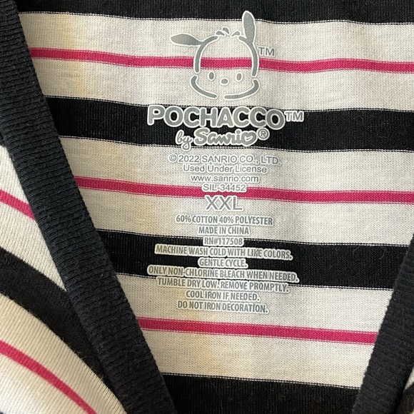 Pochacco By Sanrio Graphic Striped Cropped T-Shirt Womens XL Short Sleeve - Picture 7 of 7